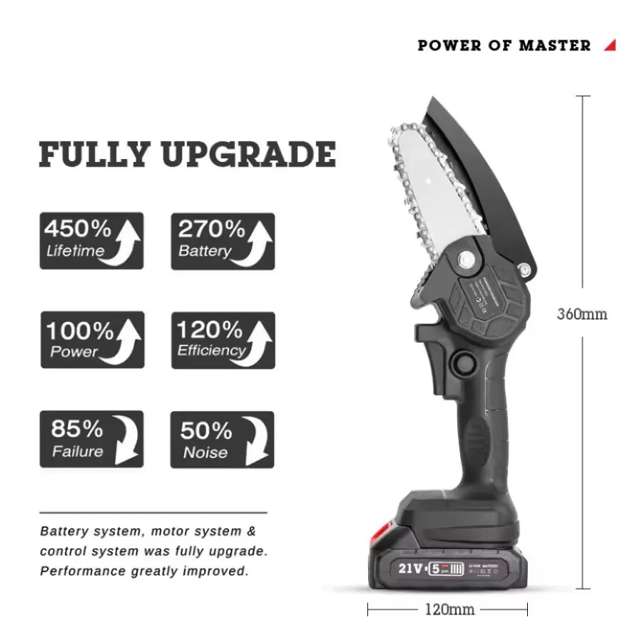 4-inch black lithium battery chain saw
