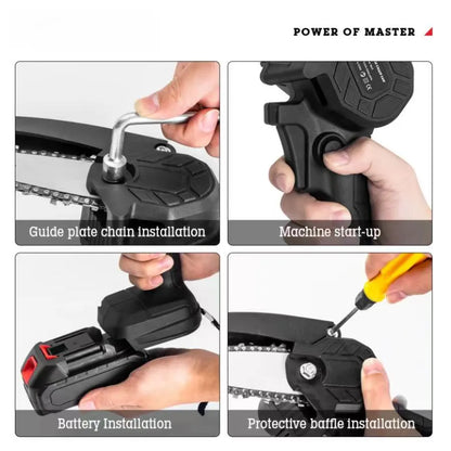 4-inch black lithium battery chain saw