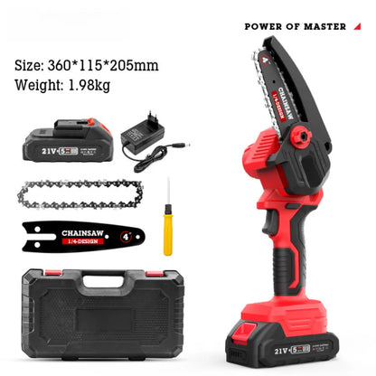 4-inch/6-inch red lithium battery chain saw