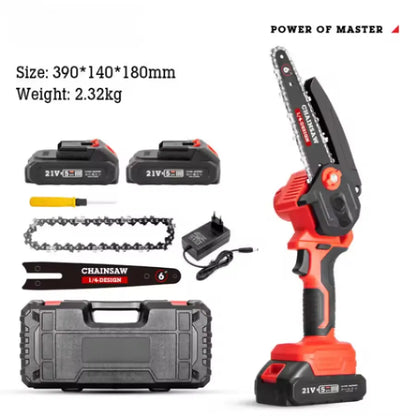 4-inch/6-inch red lithium battery chain saw