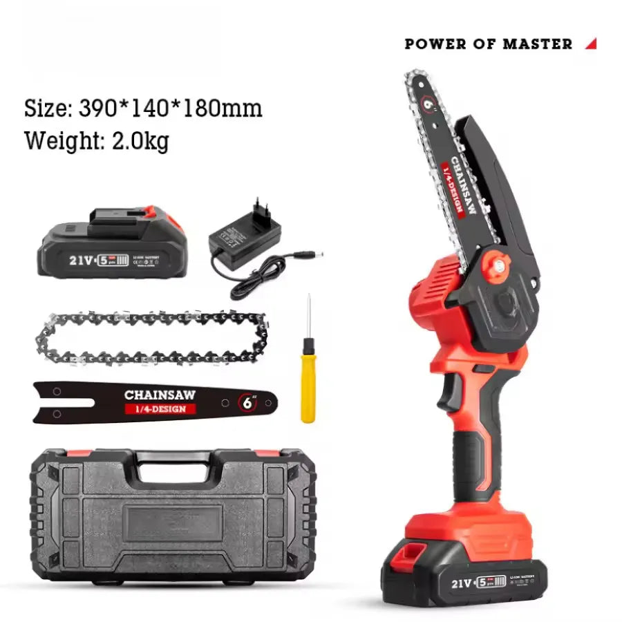 4-inch/6-inch red lithium battery chain saw