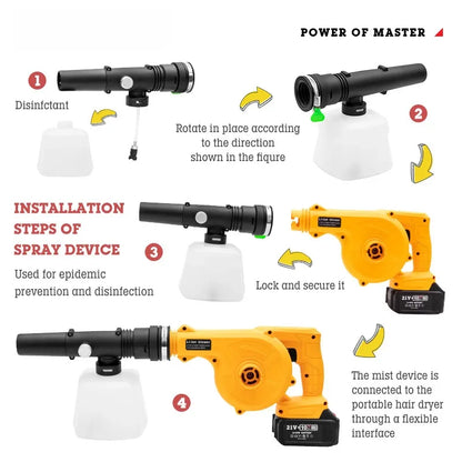 Lithium-ion hair dryer atomizing spray machine