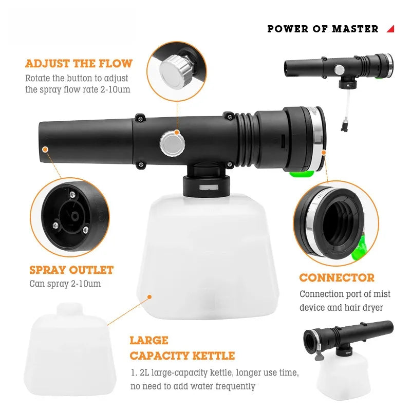 Lithium-ion hair dryer atomizing spray machine