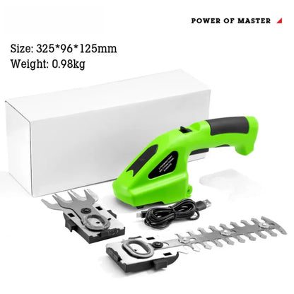 2-in-1 handheld hedge trimmer & electric lawn trimmer
