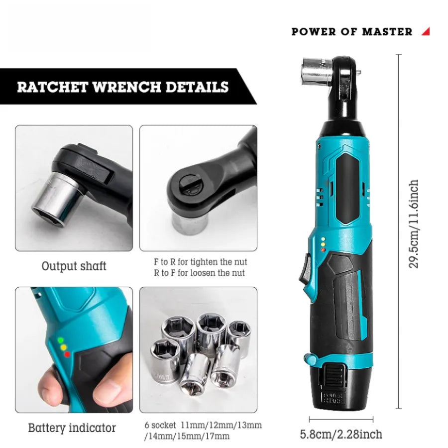 Lithium-ion ratchet wrench (for tight spaces)